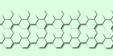 Abstract 3d geometric pattern with hexagonal shapes creates a honeycomb texture design for a technology or business backdrop