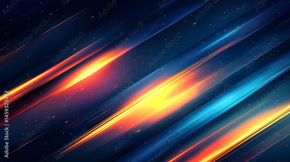 Poster abstract design with diagonal lines of vibrant color.