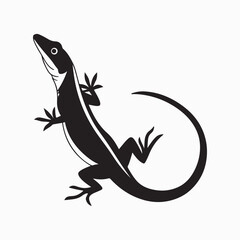 Naklejka premium green anole lizard vector