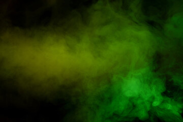 Red and green steam on a black background.