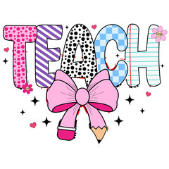 Preppy Teach Coquette PNG