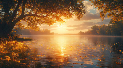 The harmony of the warm emotions and nature of summer evenings