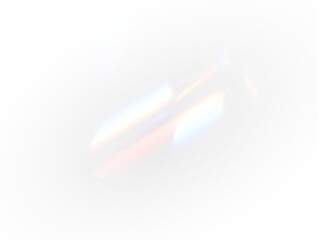 PNG 16-bit glowing rainbow prism and white sparkle beam on crystal light background, transparent shine with lens flare and magic diamond effect, PNG radiant reflection in spectrum glass overlay.