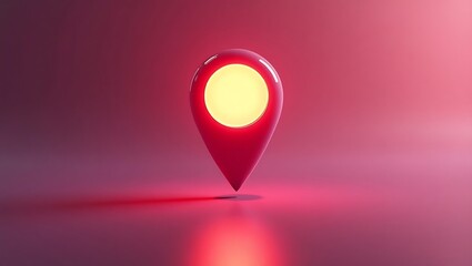 GPS pin location marker, 3D glowing effect