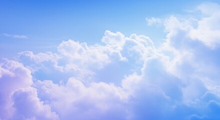 Pastel Sky With Fluffy Clouds A Dreamy Light Blue Purple And Pink Background