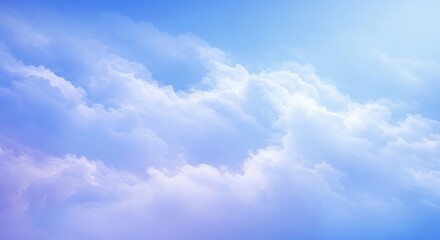 Soft Pastel Sky With Fluffy White Clouds Dreamy Peaceful Background