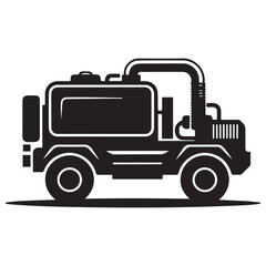 silhouette of generator vehicle vector set, illustration on a Vector Black silhouettes.
