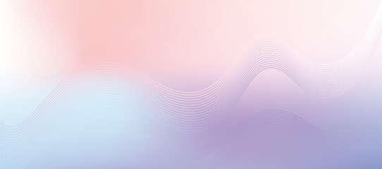 Abstract Pastel Gradient Wave Background with Flowing Lines and Soft Pink Blue Tones