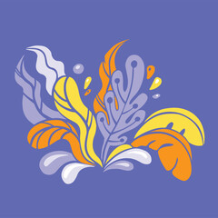 design leaves decor color flat vector