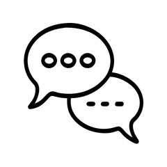 Obraz premium Chat Bubble Icon with Ellipsis in Minimal Line Style