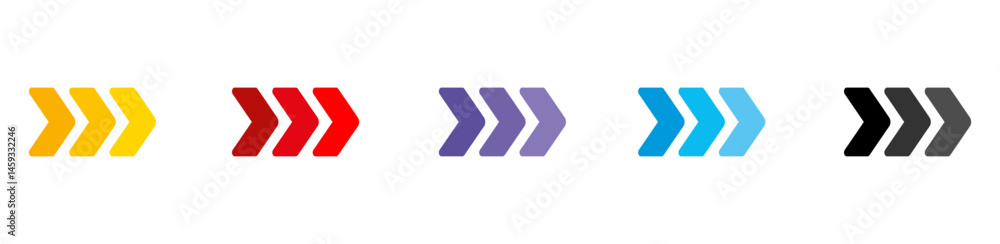 Poster arrow icons set. arrow collection. simple arrow set. colored arrows. vector illustration. eps 10