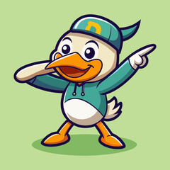 Obraz premium Download Cute Duck Dabbing Cartoon Vector Icon Illustration. Eps File For Design.