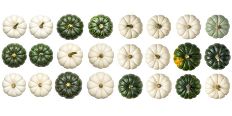  Set of pumpkins isolated on a white background PNG