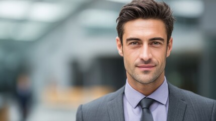Fototapeta premium Confident business professional with a poised demeanor, embodying leadership and professionalism. 