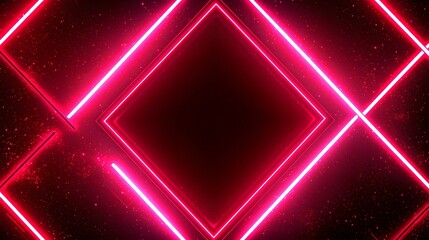 Stylish, geometric neon design with a dark background.