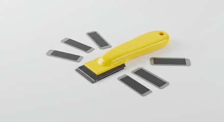 Bright Yellow Utility Scraper with Replacement Blades