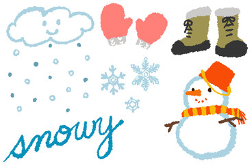 手描き感のあるかわいい雪のイメージイラスト