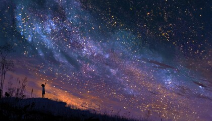 Fototapeta premium Feel free under an open sky filled with stars