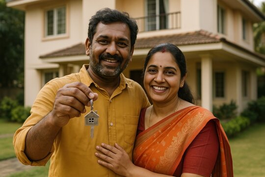 Happy couple new home