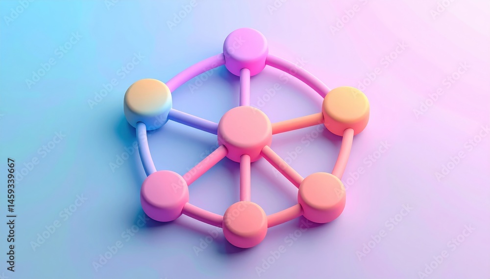 Canvas Prints creative clay network emblem design digital art abstract gradient contemporary style visual concept