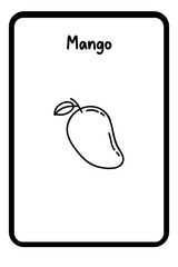 Coloring Fruit Flashcards 1 - Mango (3)