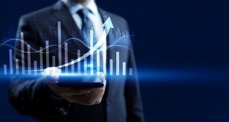 Business Growth and Data Trends Illustrated with Interactive Analytics.