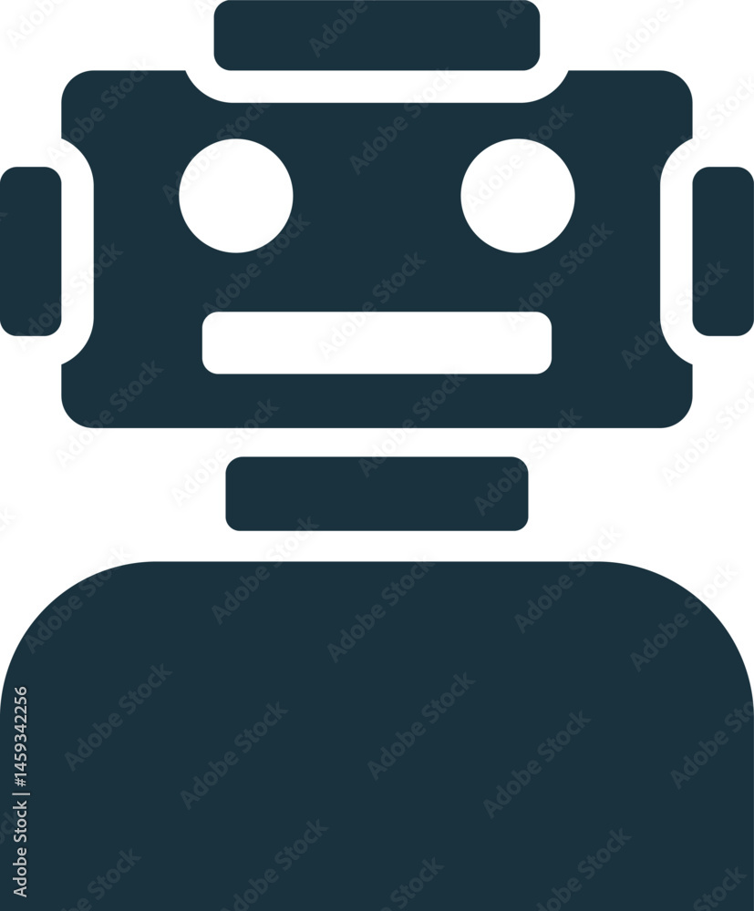 Poster robot showing artificial intelligence, machine learning, and futuristic technology
