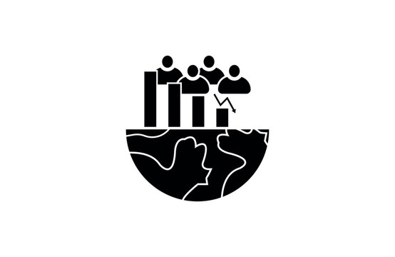 Minimal Flat Vector Icon of Population Decline &ndash; Demographic Slowdown, Negative Growth Symbol
