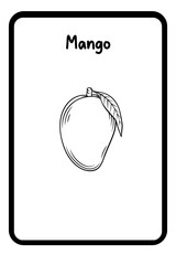 Coloring Fruit Flashcards 1 - Mango (3)