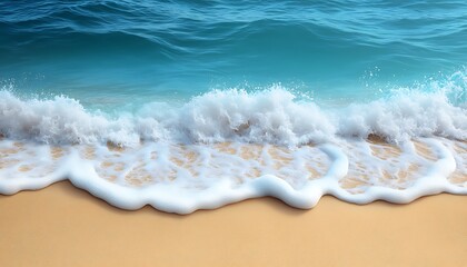 Obraz premium Ocean waves gently lapping sandy shore