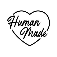 human made vector icon with heart shape, created by humans