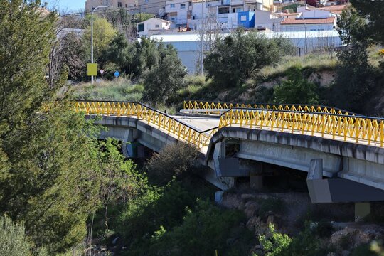 Collapsed road bridge in Alcoy, Spain