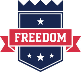 American Freedom Shield Emblem Vector Banner design Badge with Stars illustration on white background