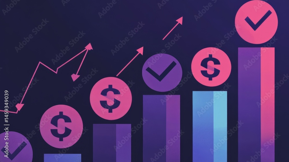 Poster infographic design showing progress steps with checkmarks and percentage bars