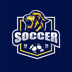Lion Roar Mascot Logo Design for soccer football sports team