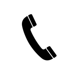 Telephone receiver silhouette in a flat design isolated on transparent background, png image 