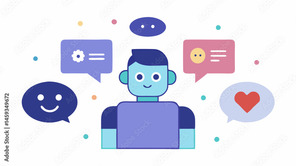 Aufkleber feedback loop an illustration of a chatbot asking a patient for feedback on the advice given with ic