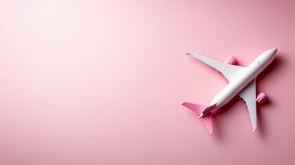 A stylish airplane model set against a vibrant pink background, showcasing creativity and a modern aesthetic ideal for travel and aviation-themed content.