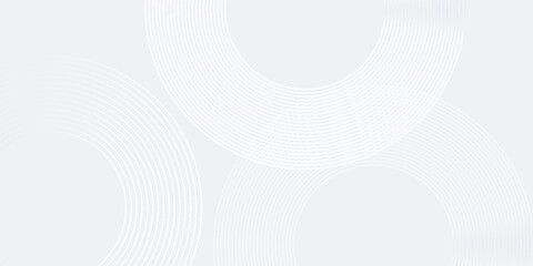 White glowing geometric lines on gray background. Modern shiny blue circle abstract. poster