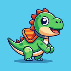Naklejka premium Download Cute Dino Riding Cartoon Vector Eps File For Design.