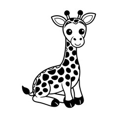 Download Cute Giraffe Sit Up Cartoon Vector Icon Illustration Eps File For Design.