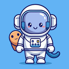 Fototapeta premium Download Cute Astronaut With Elephant Cartoon Vector Eps File For Design.
