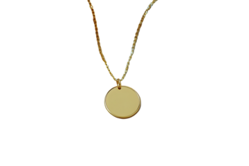 Simple Gold Disc Pendant Necklace on Delicate Chain