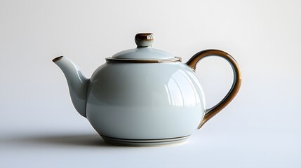 Grey teapot with studio shot.