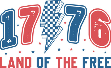 Obraz premium 1776 Land of the Free PNG, SVG
