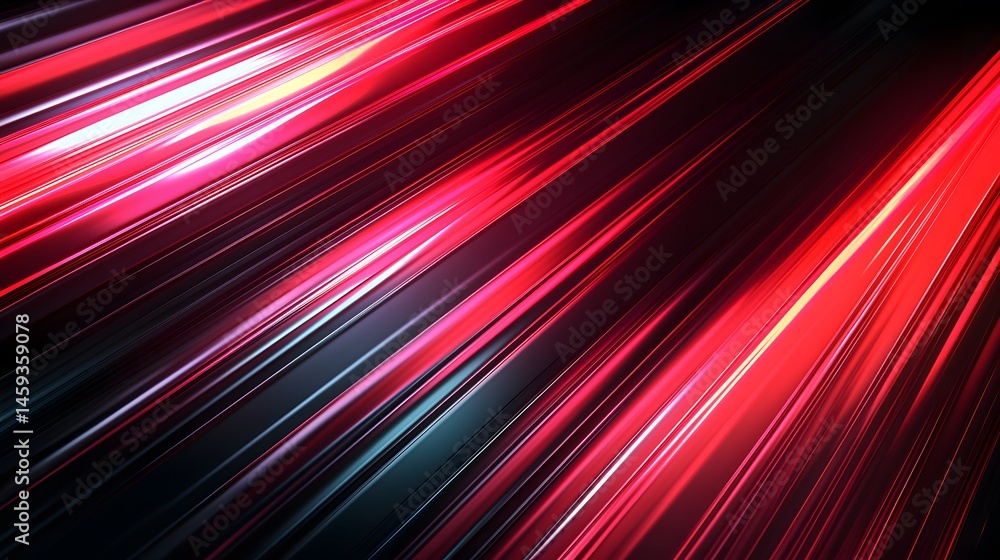 Poster abstract vibrant diagonal lines in red and dark colors.