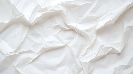 Obraz premium Abstract white crumpled paper texture, showcasing delicate folds and light play, evoking feelings of fragility, creativity, and potential in simplicity.