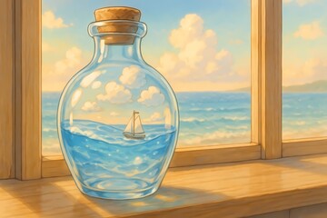 Obraz premium Dreamy Seascape Bottle