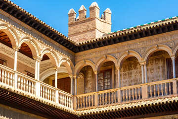 Obraz premium Courtyard of Maidens in Seville Alcazar, Spain