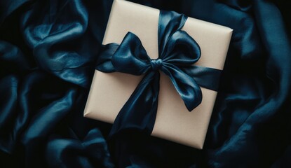 Gift box with blue ribbon (1)